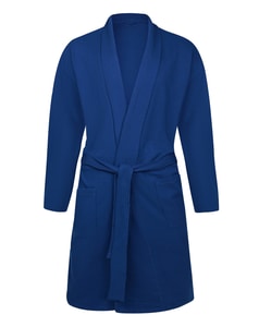 Bigdude Knitted Waffle Dressing Gown Midnight Blue